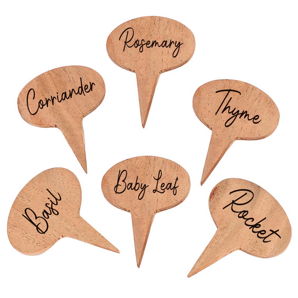 Set of 6 Wooden Write Your Own Plant Markers