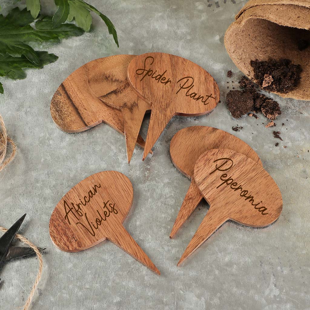 Set of 6 Wooden Write Your Own Plant Markers