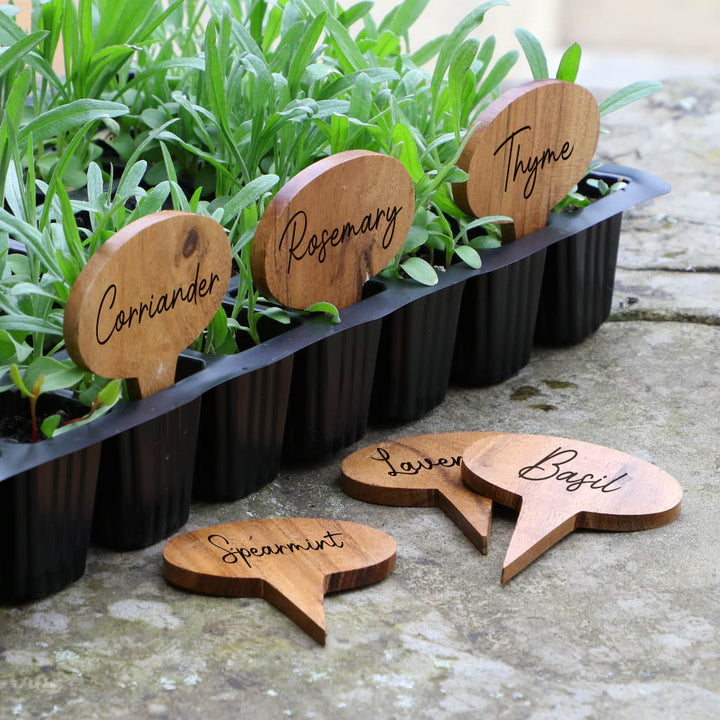 Set of 6 Wooden Write Your Own Plant Markers