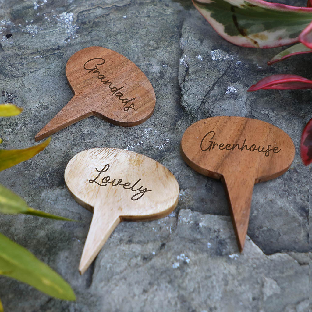 Set of 6 Wooden Write Your Own Plant Markers