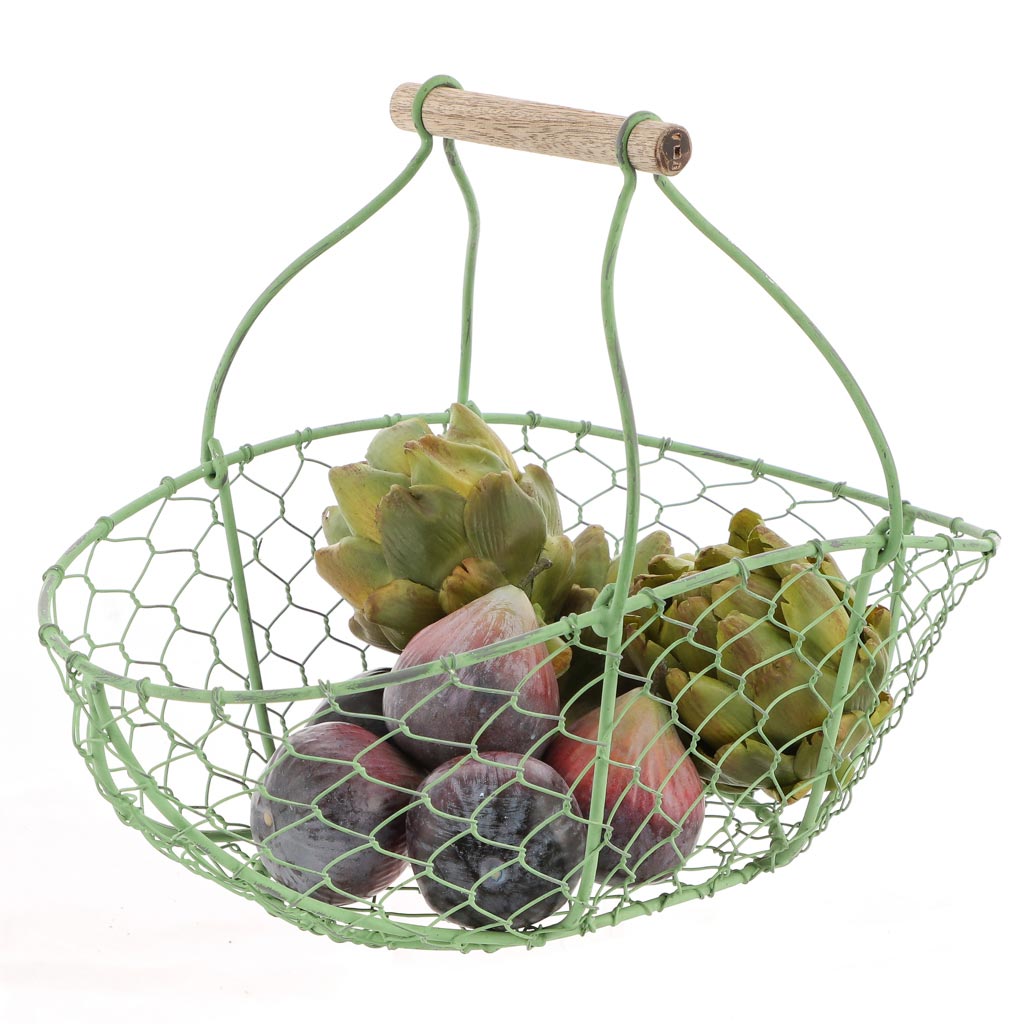 Green Chicken Wire Trug