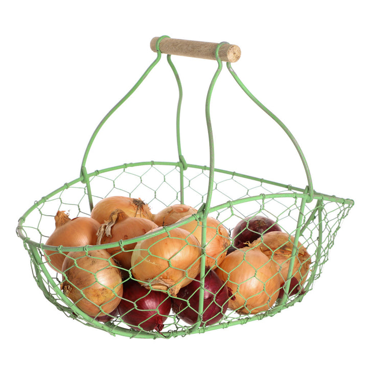 Green Chicken Wire Trug