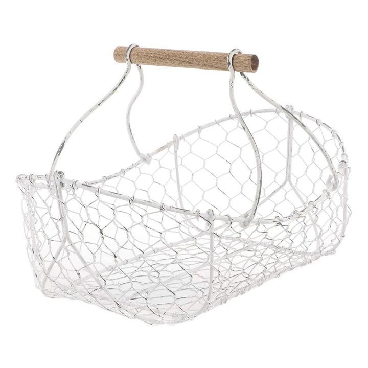 Farmhouse White Wire Garden Flower Trug