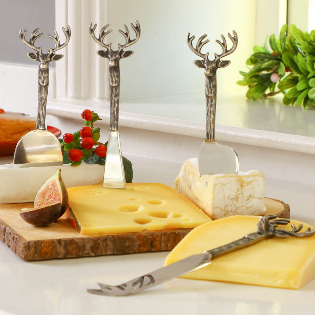 Stag Head Cheese Knife Set