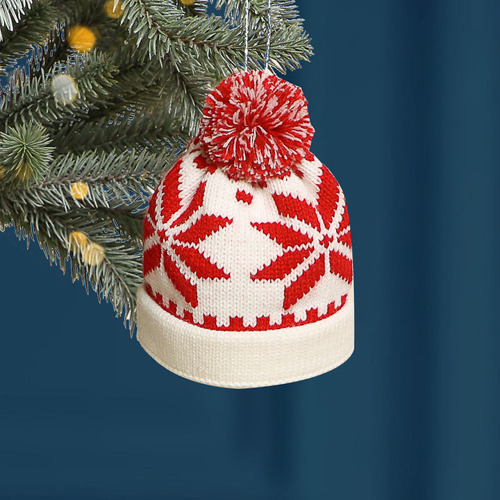 Knitted Bobble Hat Christmas Tree Decoration