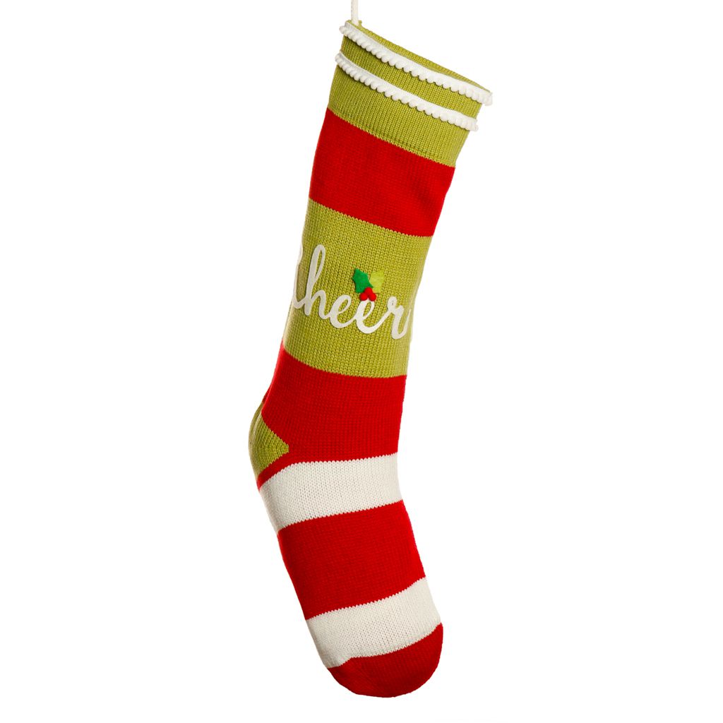 Cheer Candy Stripe Christmas Stocking