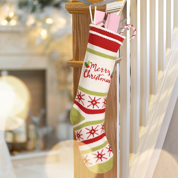 traditional merry christmas red jumper stocking