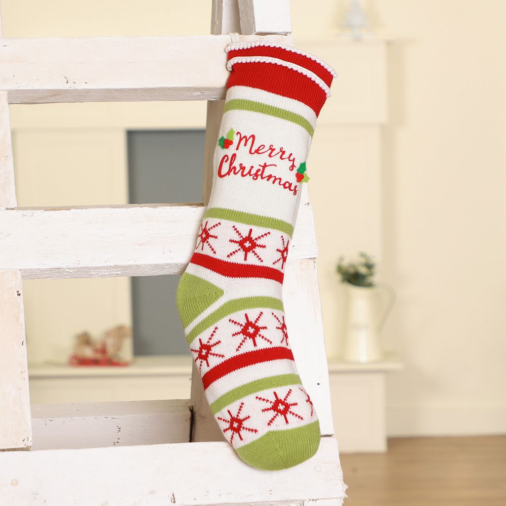 Candy Stripe Merry Christmas Stocking