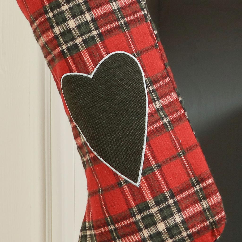 Stockings - Personalised Tartan Love Heart Stocking