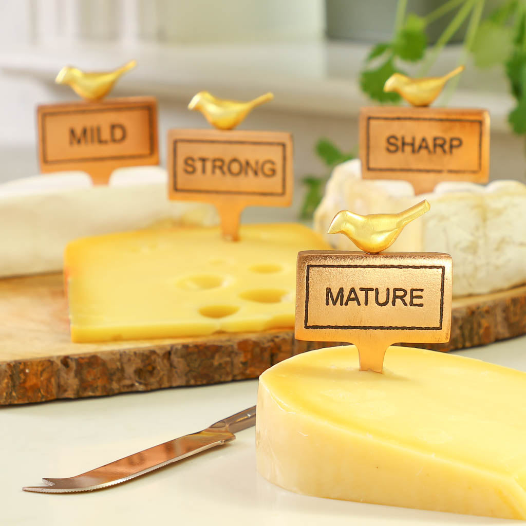 Copper Cheese Markers & Knife Gift Set