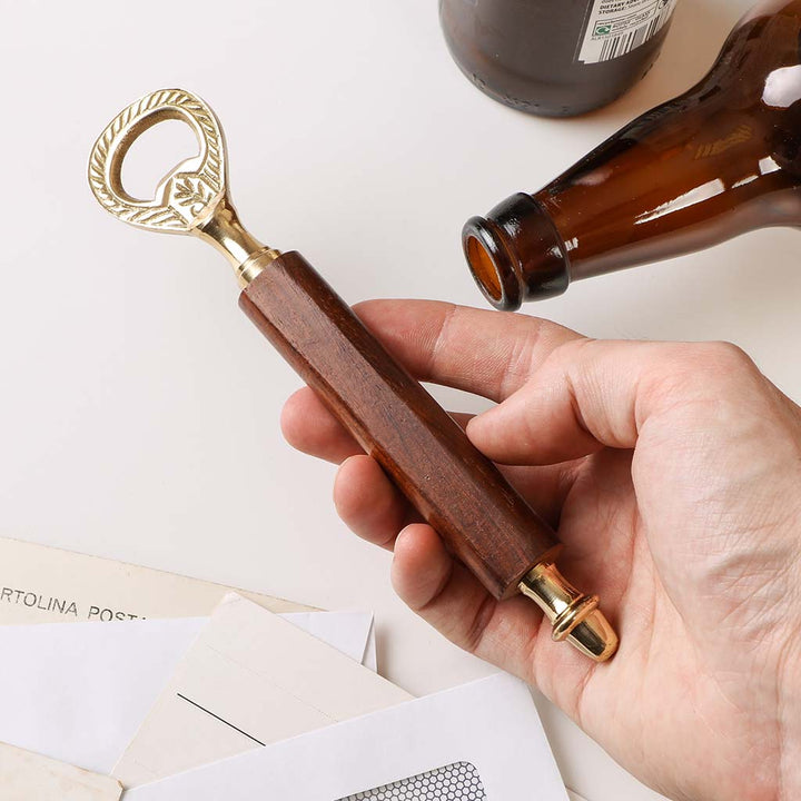 Brass and Wood Bottle Opener Gift