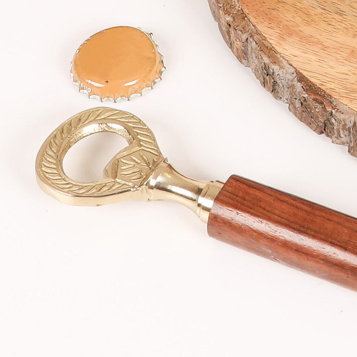 Brass and Wood Bottle Opener Gift