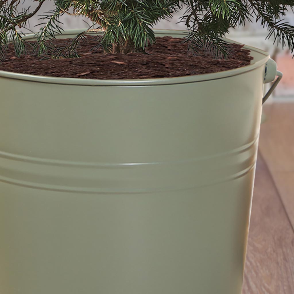 Sage Green Large Christmas Tree Bucket Planter