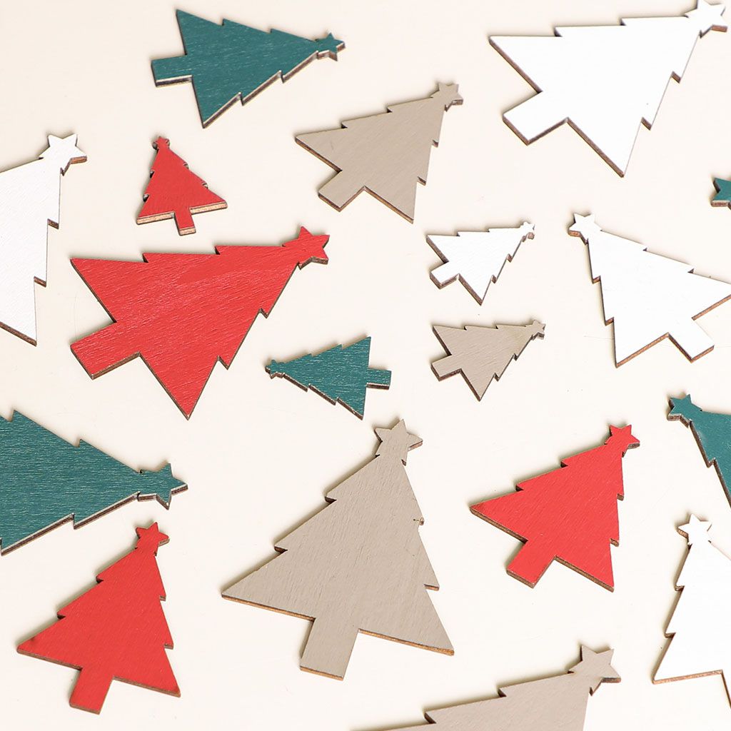 Scandi Wooden Christmas Tree Table Scatters