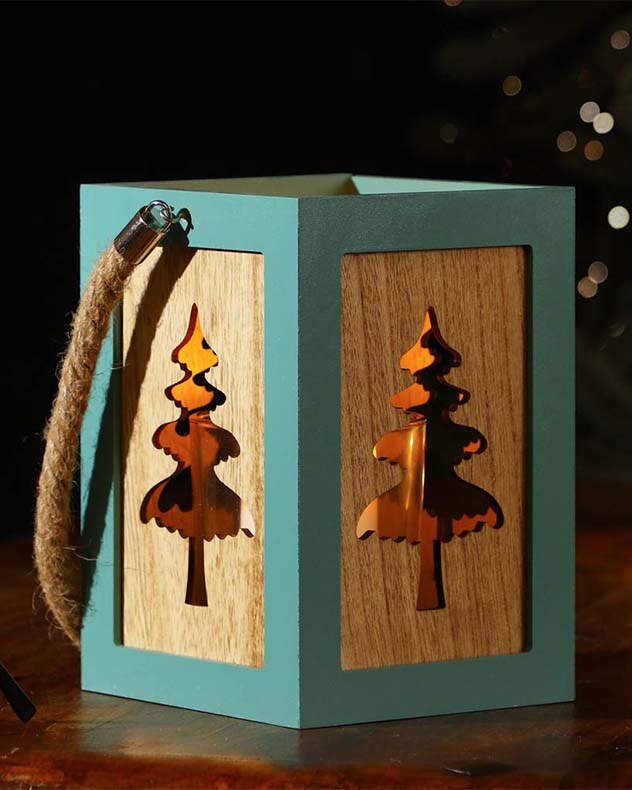 Nordic Christmas Tree Candle Lantern