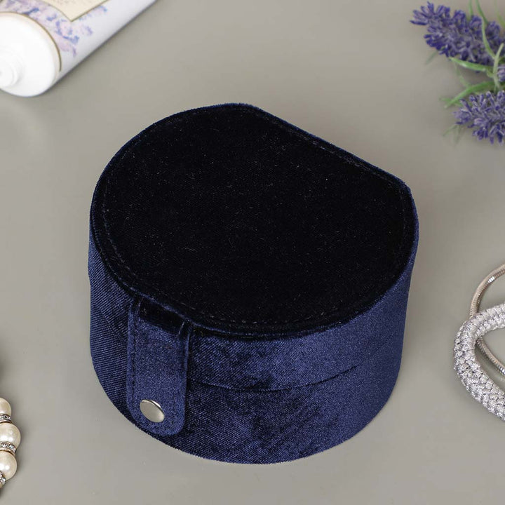 Blue Velvet Travel Jewellery Case