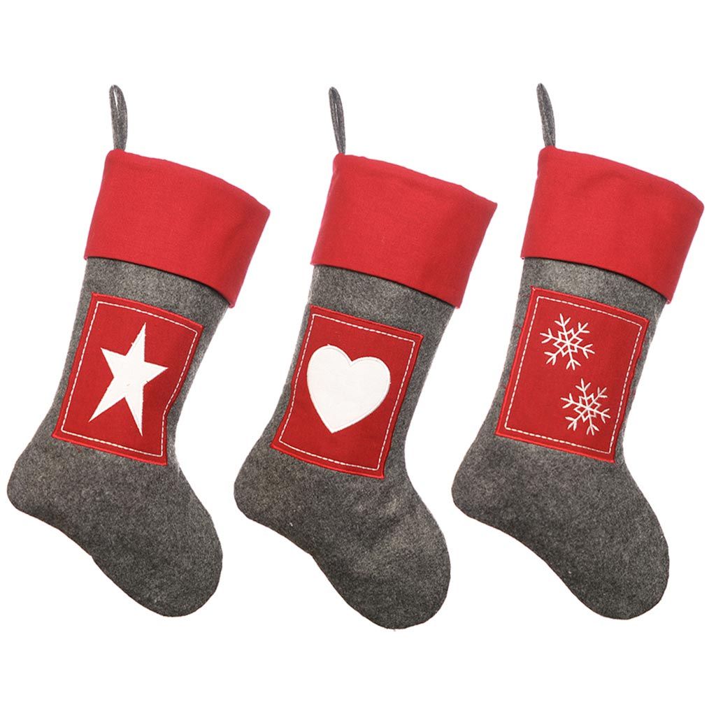 red and grey christmas stocking