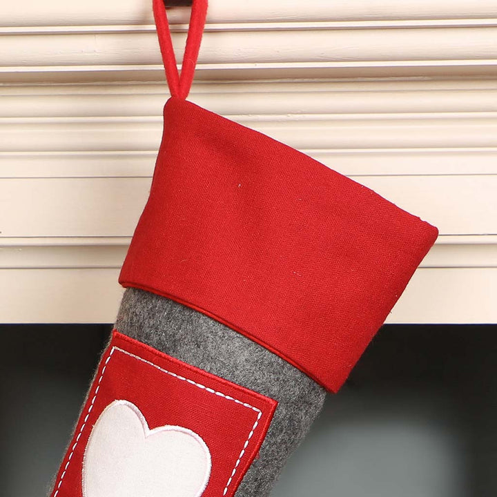 Nordic Style Love Heart Christmas Stocking