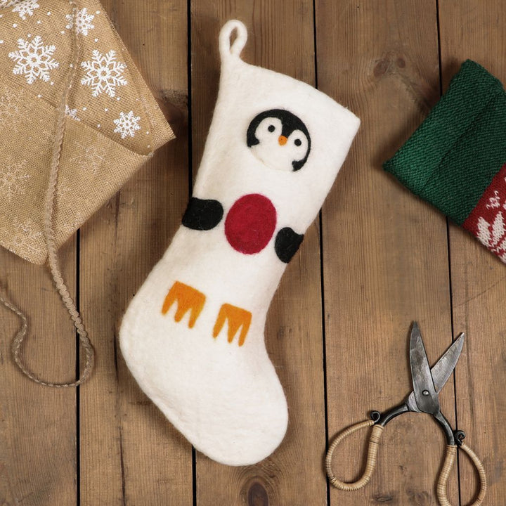 Woolly Fair Trade Penguin Christmas Stocking