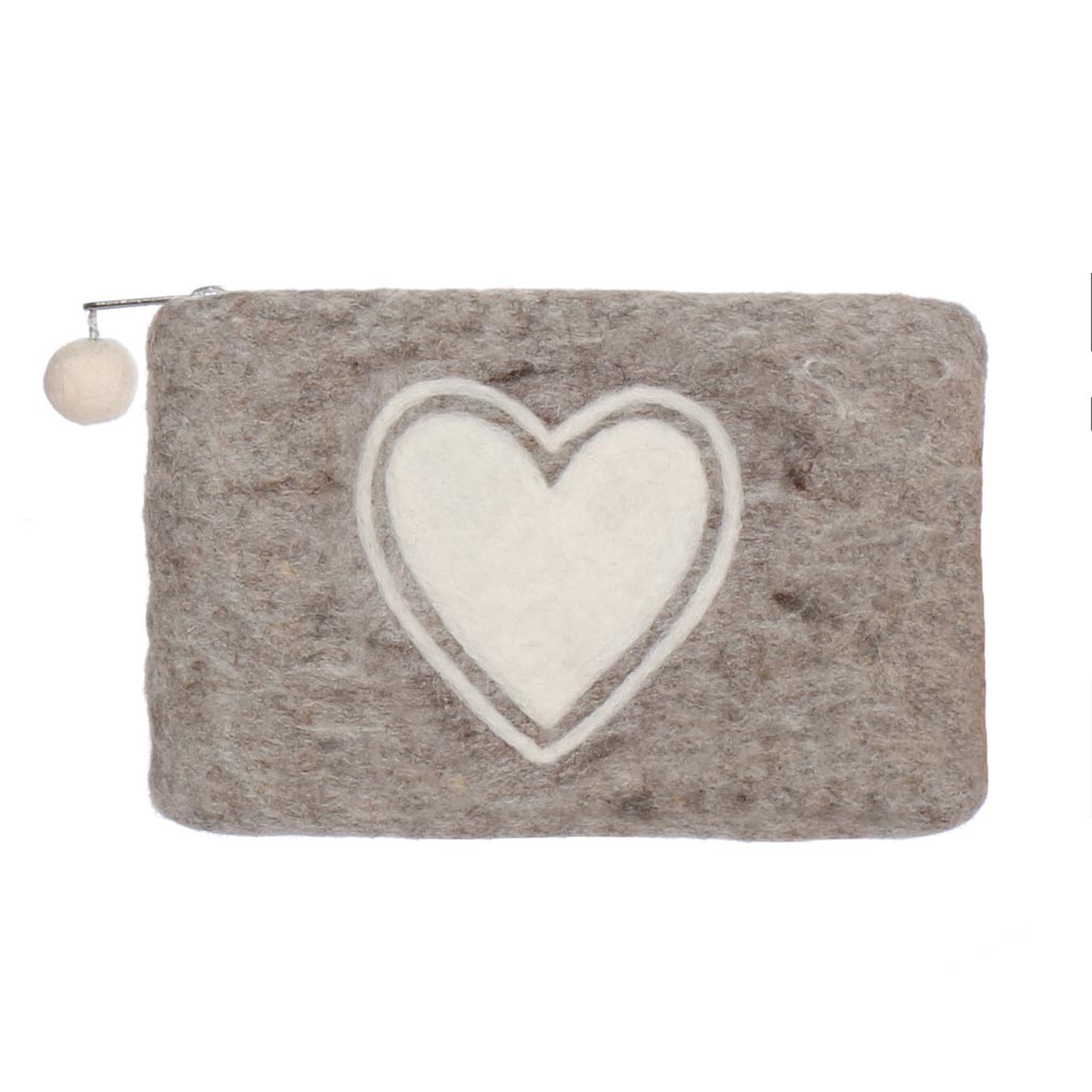 Fair Trade Heart Zip Up Pouch