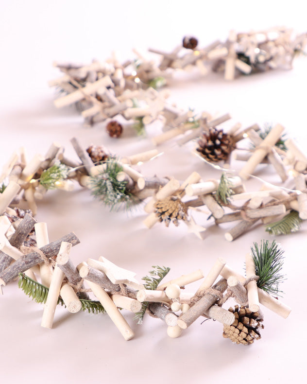 christmas light up pinecone christmas garland