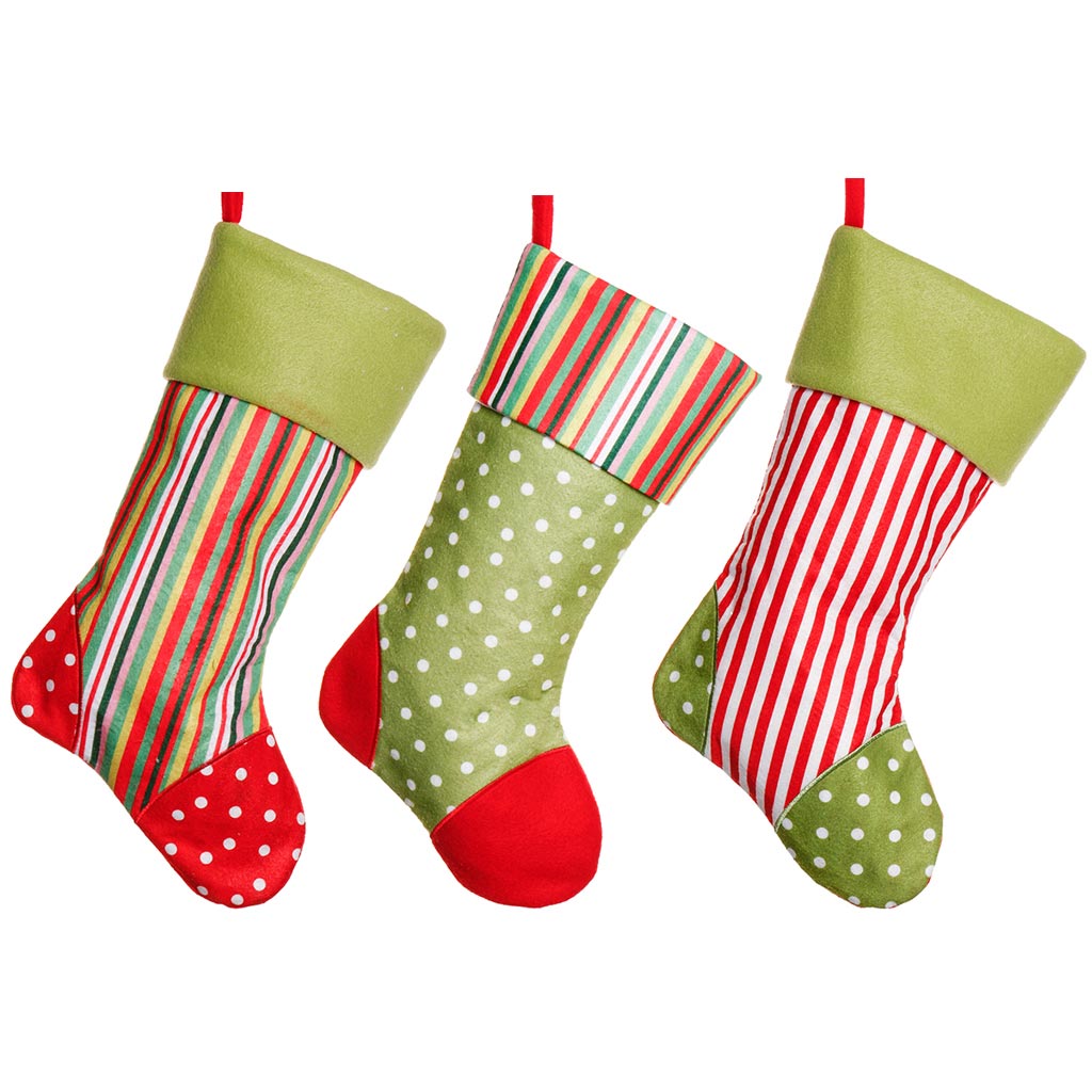Striped Fun Bright Christmas Stockings