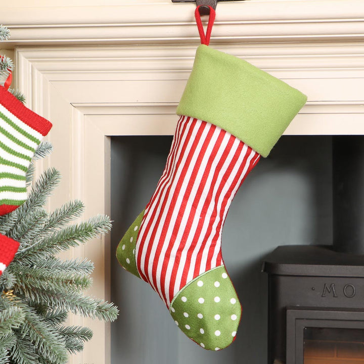 3 Vibrant Striped Christmas Stockings