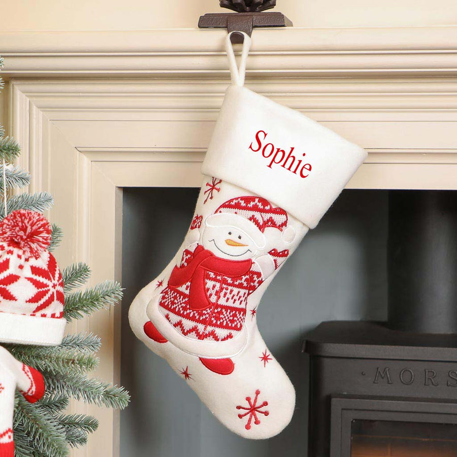 snowman christmas stocking