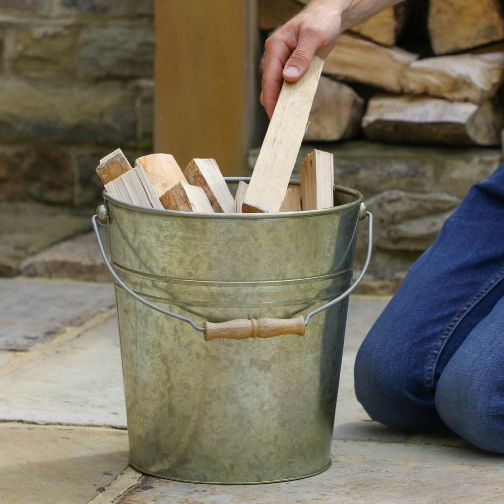 log storage kindling basket