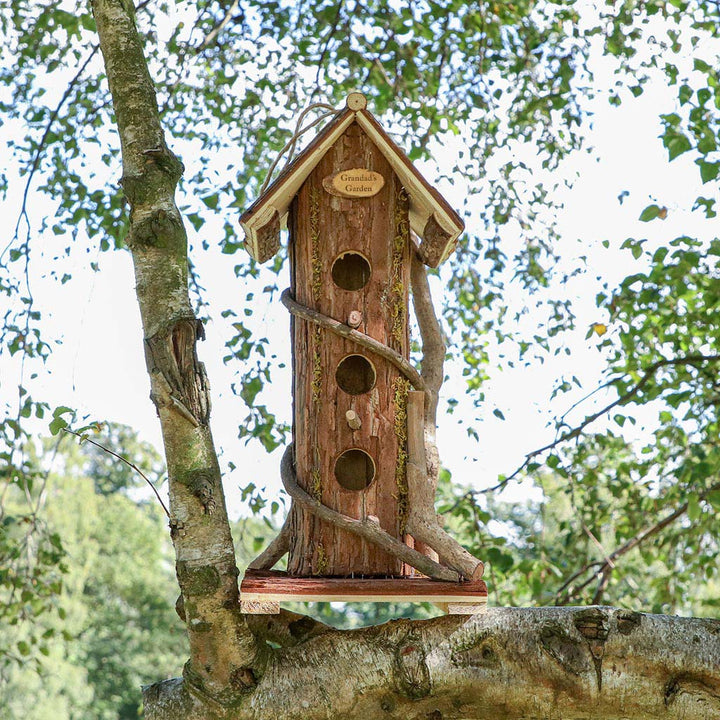 Personalised Natural Wooden Bark Bird House