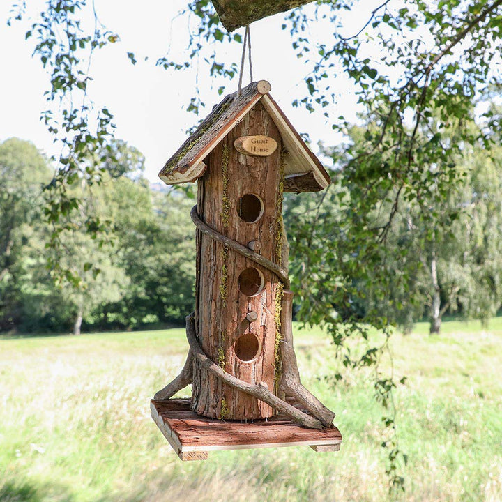 Personalised Natural Wooden Bark Bird House