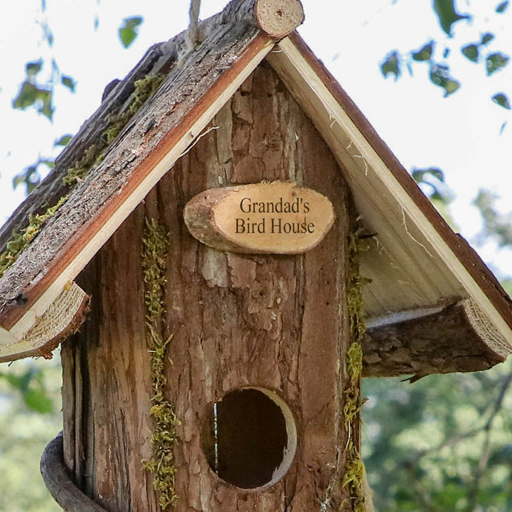 Personalised Natural Wooden Bark Bird House