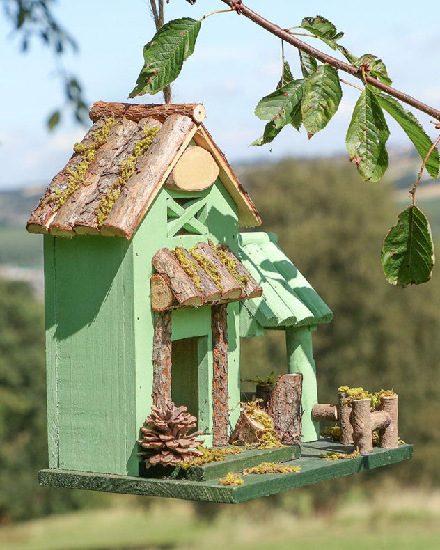 Green Wooden Country Lodge Decorative Bird House