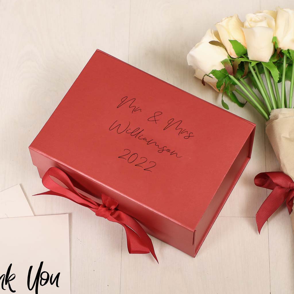 Red A5 Personalised Wedding Gift Box