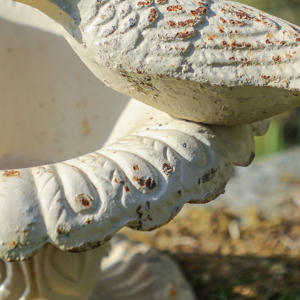 Ivory White Ornate Bird Bath