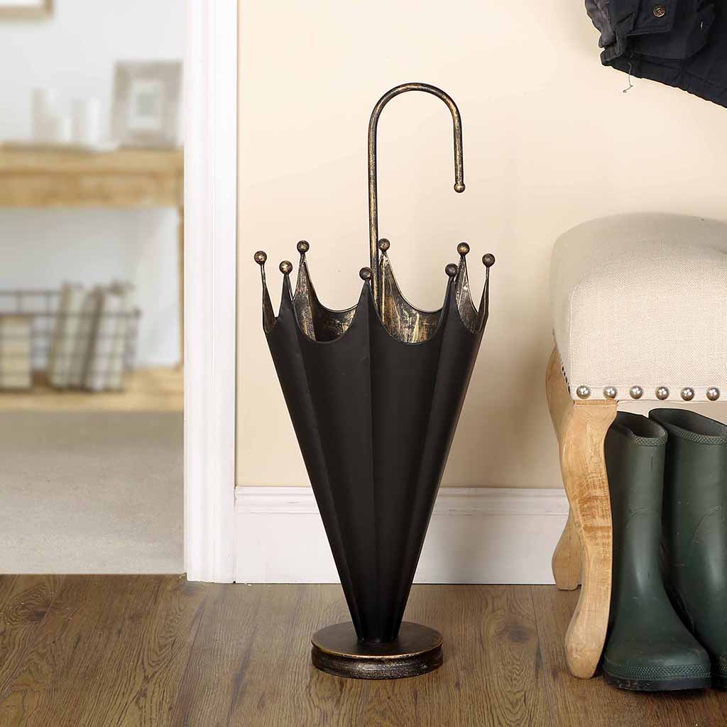 Black and Gold Umbrella Stand
