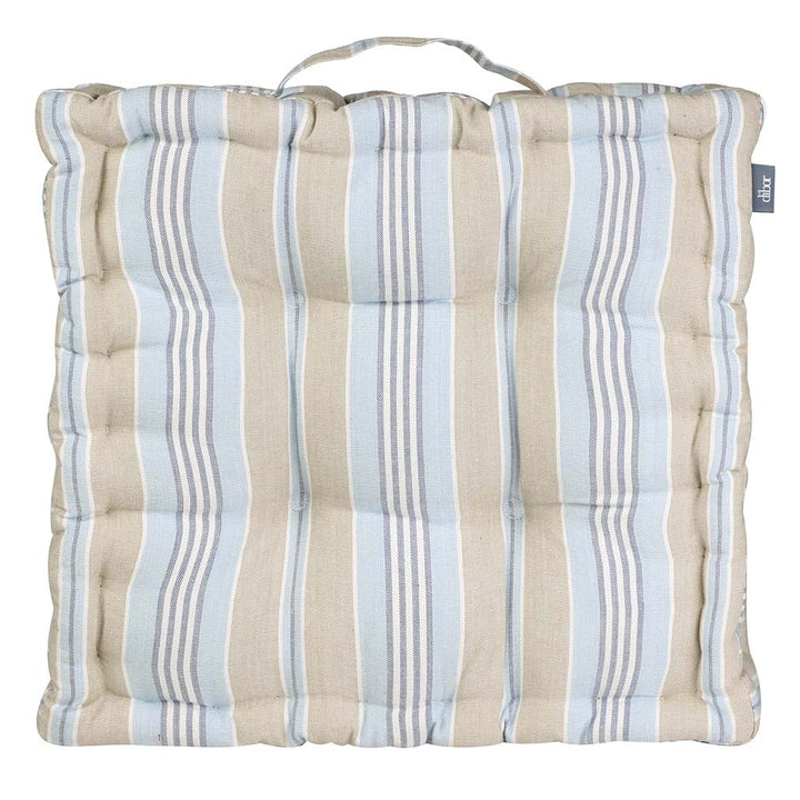 Set of 2 Oxford Blue Stripe Cushion Seat Pads