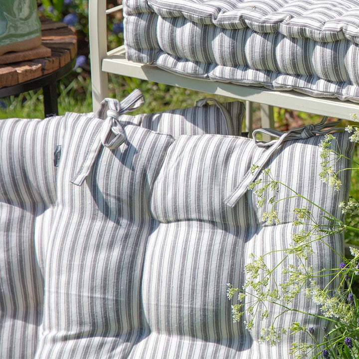 striped garden cushions