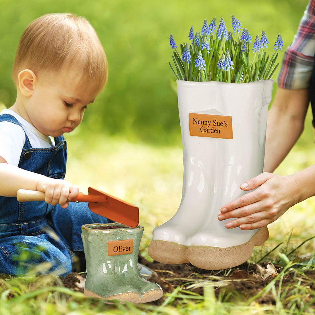 LITTLE AND LARGE WELLY BOOT PLANTERS