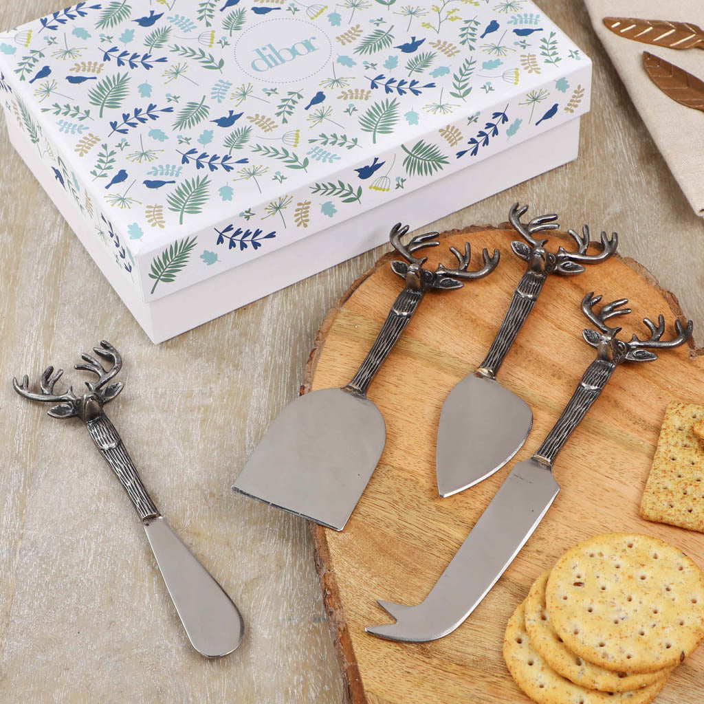 Stag Head Cheese Knife Set