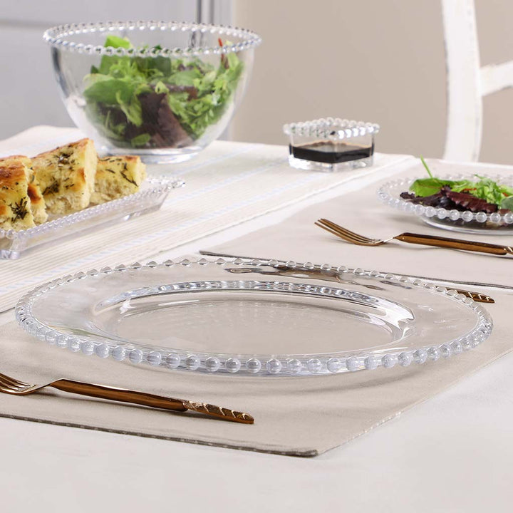 Bella Perle Beaded Glass Charger Plate
