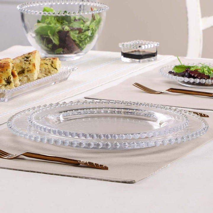 Bella Perle Beaded Glass Charger Plate