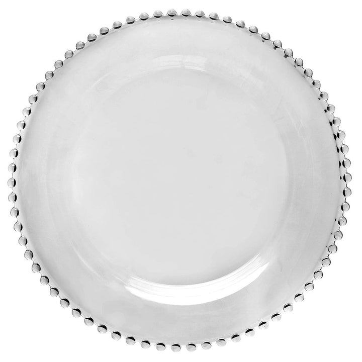 Bella Perle Beaded Glass Charger Plate