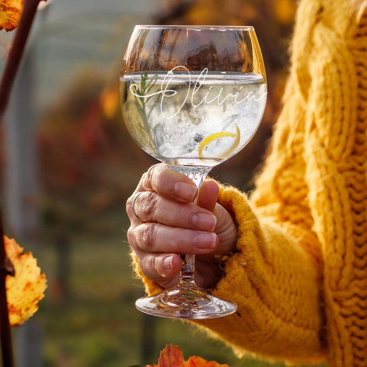 Set of 2 Personalised Balloon Gin Glasses