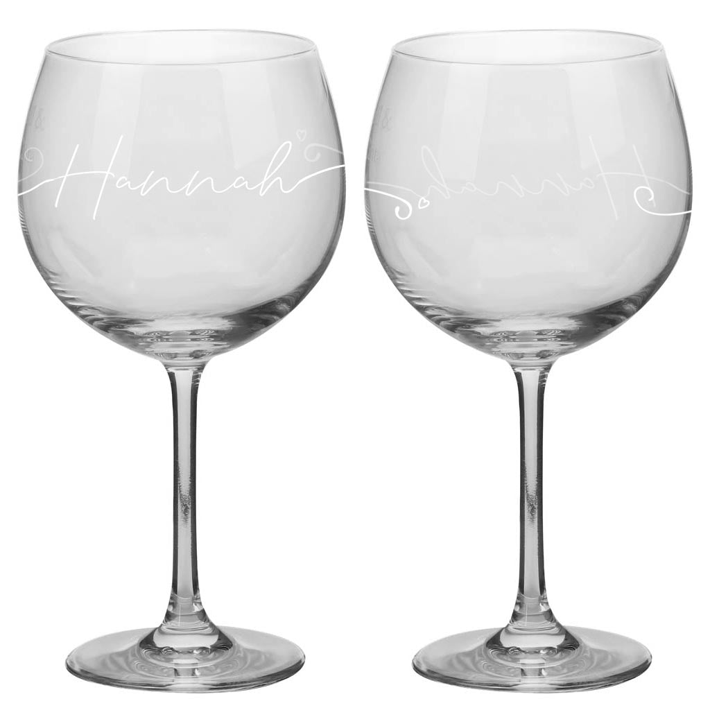 Set of 2 Personalised Balloon Gin Glasses