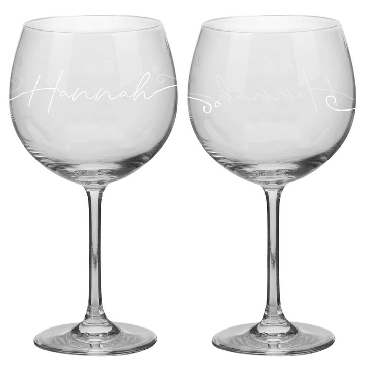 Set of 2 Personalised Balloon Gin Glasses
