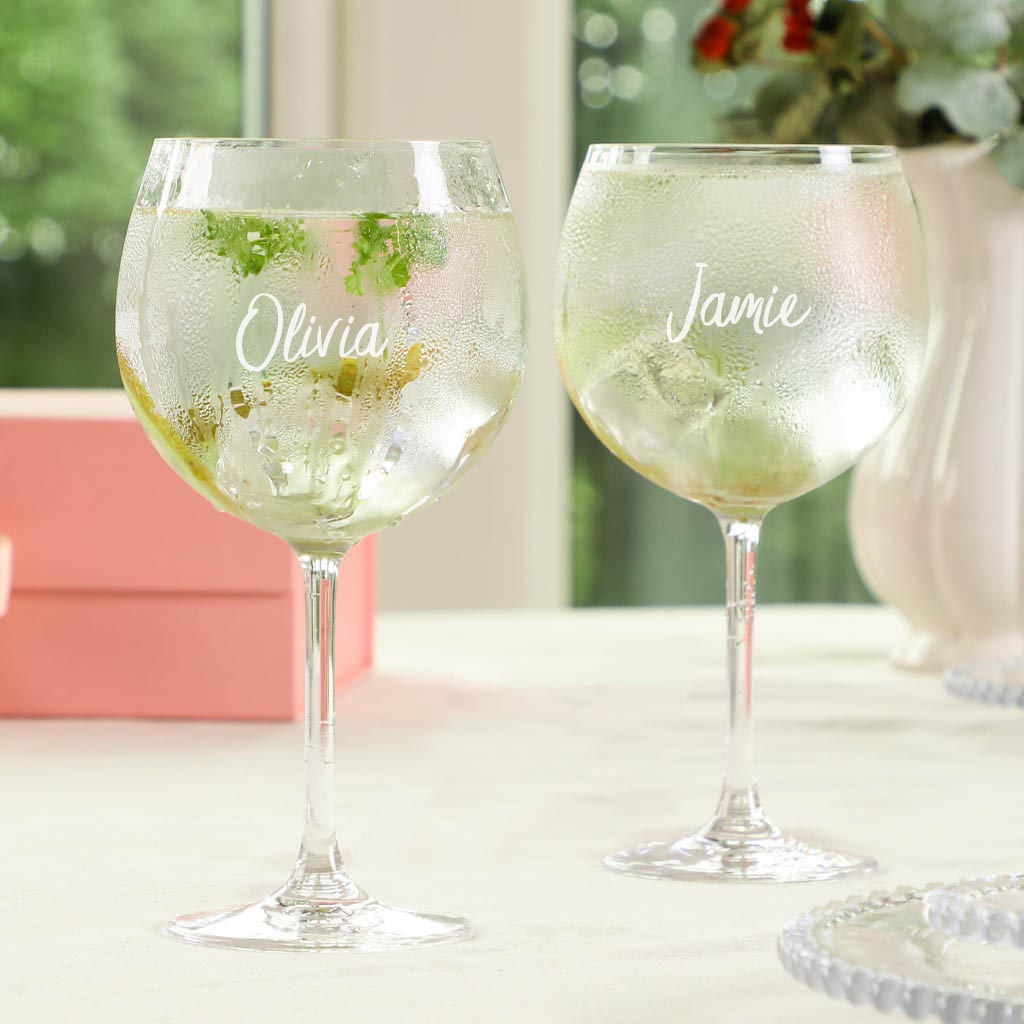Set of 2 His & Hers Personalised Gin Glasses
