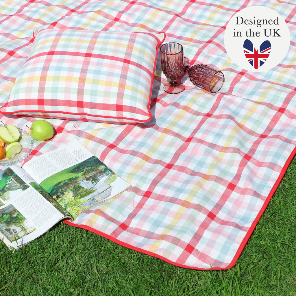 Personalised Family Size Pink Picnic Blanket