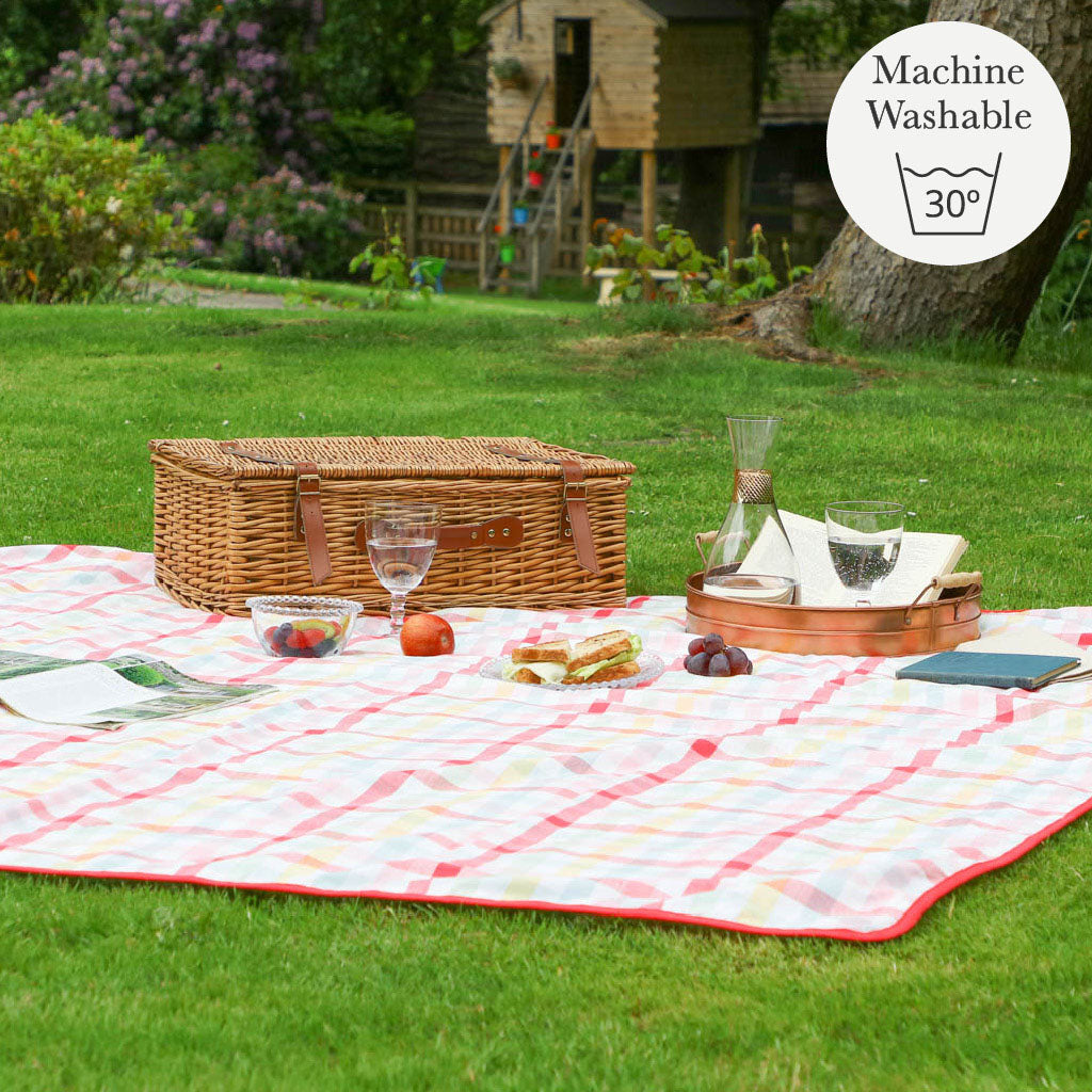 Personalised Family Size Pink Picnic Blanket