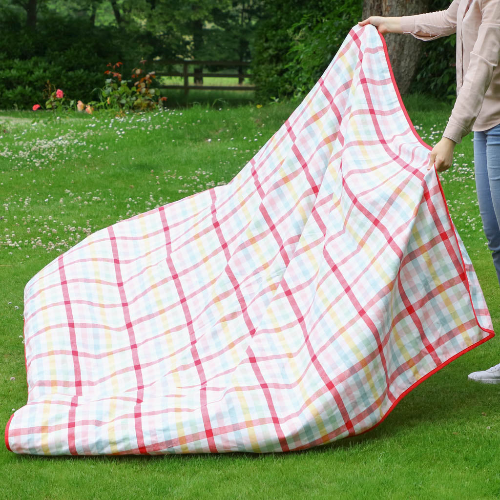 Personalised Family Size Pink Picnic Blanket